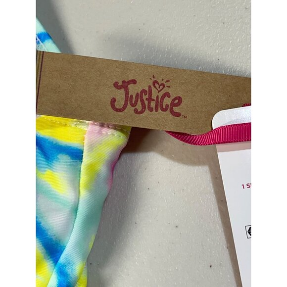 Justice Girls Tie-Dye 1 Shoulder Cut Out Swimsuit XL (16/18) UPF 50+ Swimwear - Picture 11 of 11